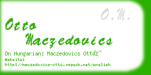 otto maczedovics business card